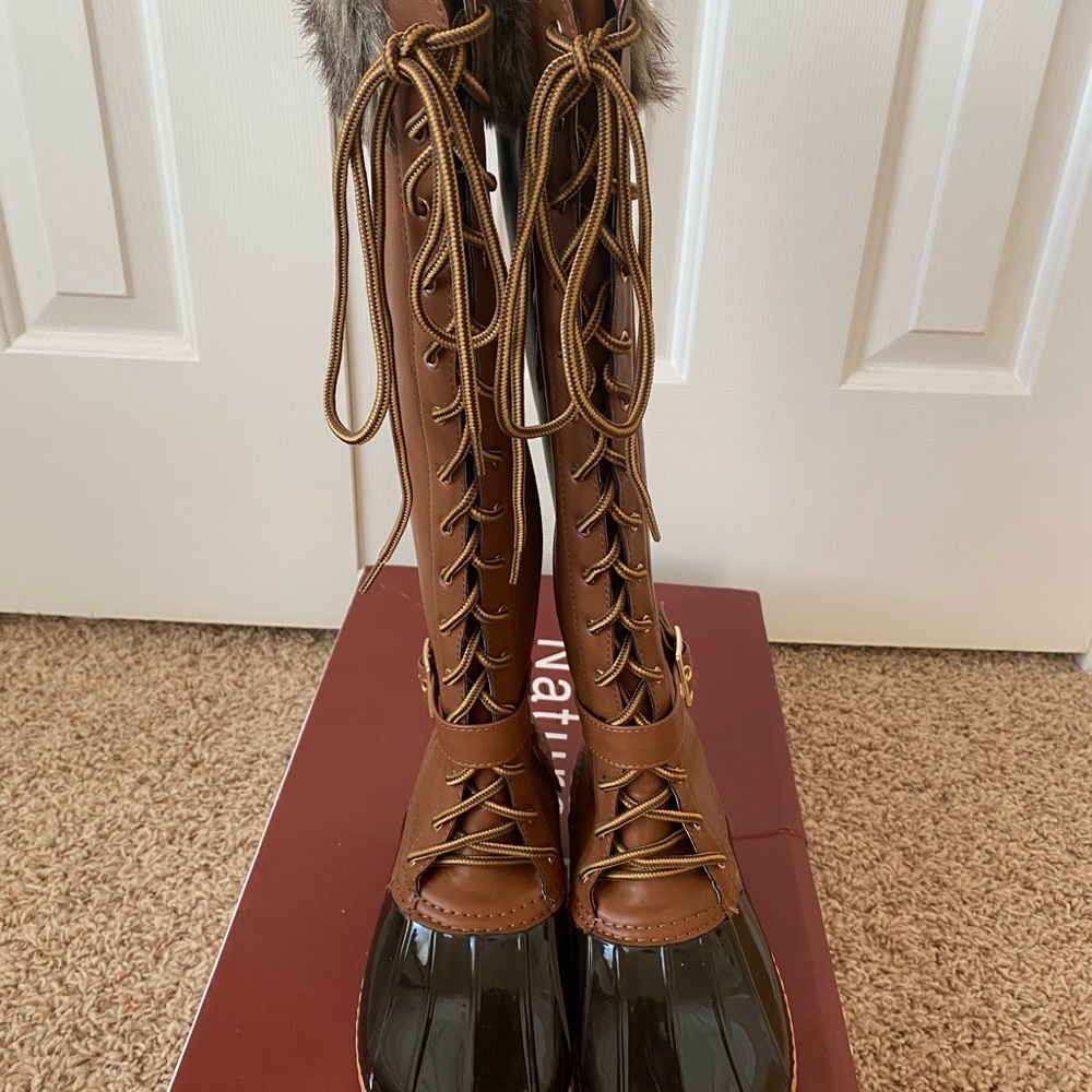 Knee high winter duck boots